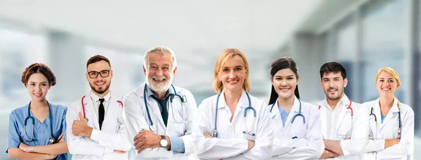 Gruppo Persone Sanitarie Medico Professionista Che Lavora Nello Studio Ospedaliero — Foto Stock