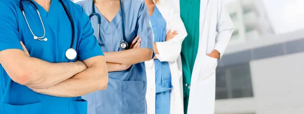 Gruppo Persone Sanitarie Medico Professionista Che Lavora Nello Studio Ospedaliero — Foto Stock