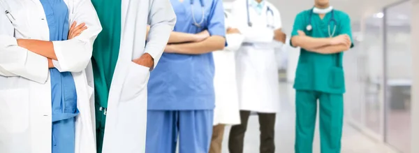 Gruppo Persone Sanitarie Medico Professionista Che Lavora Nello Studio Ospedaliero — Foto Stock