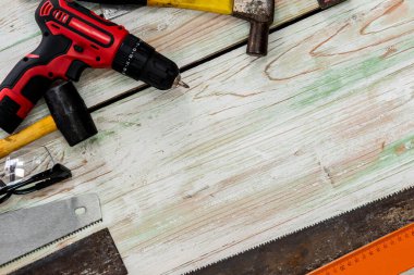 Becerikli ve marangoz için en üst düzey aletler. Ahşap işi hobisi ve Diy konsepti.