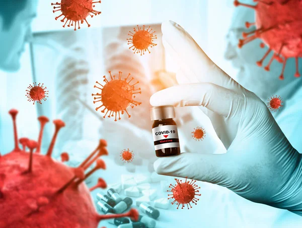 Coronavirus Covid Medical Test Vaccine Research Development Concept Scientist Laboratory — Stock Photo, Image