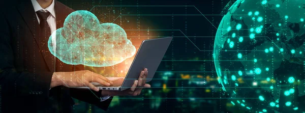 Cloud Computing Technologie Online Data Opslag Voor Zakelijke Netwerk Concept — Stockfoto