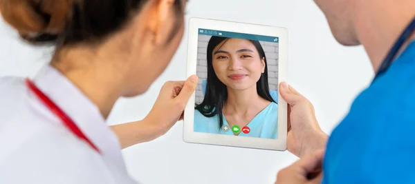 Doctor Telemedicine Service Online Video Virtual Patient Health Medical Chat — Stock Photo, Image