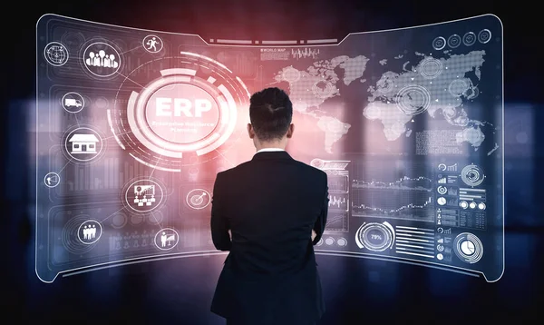 Enterprise Resource Management Erp Software Systeem Voor Business Resources Plan — Stockfoto