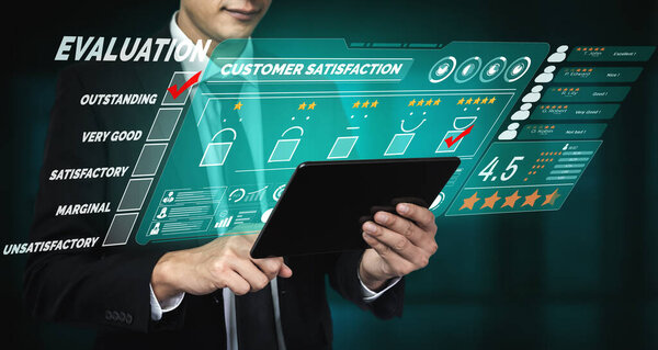 Концепция исследования удовлетворенности клиентов. Оцените опыт работы сервиса в онлайн-приложении. Клиент может оценить качество услуг, ведущих к репутации рейтинга бизнеса
.