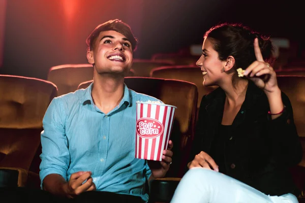 Man Woman Watching Movie Movie Theater Cinema Group Recreation Activity — Stock Photo, Image