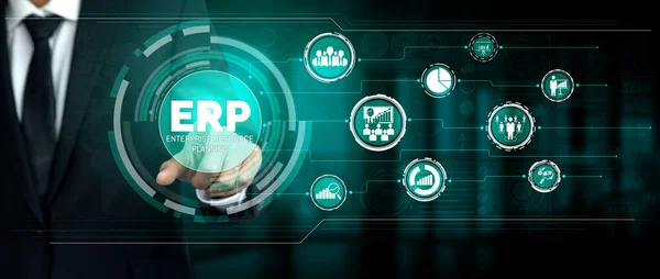 Enterprise Resource Management Erp Software System Business Resources Plan Presented — Foto de Stock