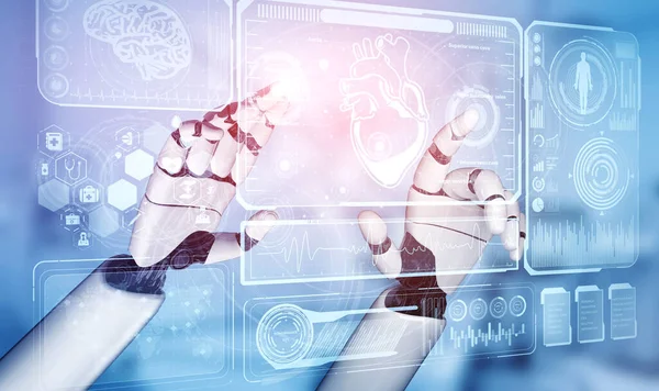 Representación Robot Médico Inteligencia Artificial Que Trabaja Futuro Hospital Salud —  Fotos de Stock