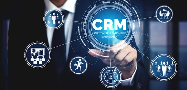 Crm Customer Relationship Management Business Sales Marketing System Concept Presentato — Foto Stock