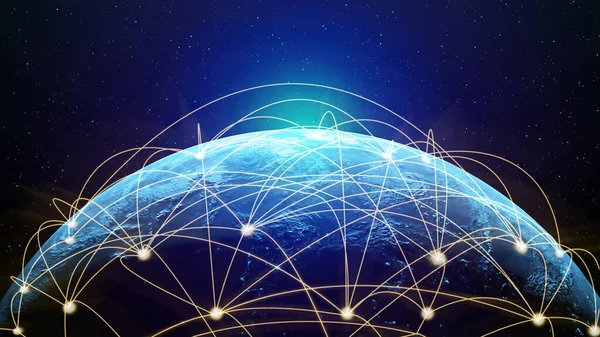 Illustrazione Globale Moderna Comunicazione Creativa Internet Network Map Connettersi Smart — Foto Stock