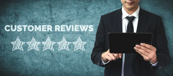 Customer Review Satisfaction Feedback Survey Concept User Give Rating Service — Stock Photo, Image