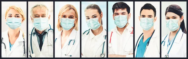 간호사 의료진 사진은 2019 코로나 바이러스 Covid 대유행 과싸우고 사람들의 — 스톡 사진