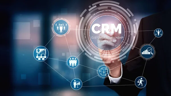 Crm Customer Relationship Management Business Sales Marketing System Concept Présenté — Photo