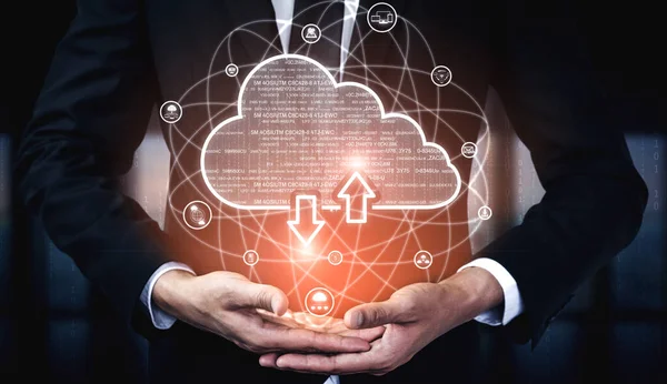 Cloud Computing Technologie Und Online Datenspeicherung Für Business Netzwerk Konzept — Stockfoto