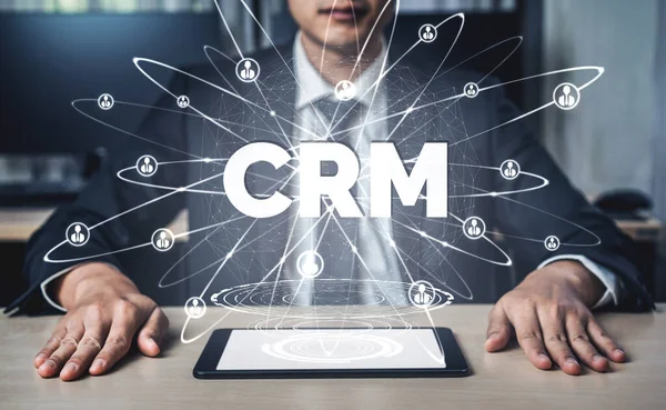 Crm Customer Relationship Management Business Sales Marketing System Concept Presented — Fotografia de Stock