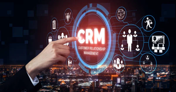 Crm Customer Relationship Management Business Sales Marketing System Concept Presented — Stock fotografie