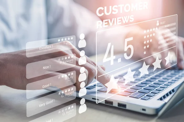 Customer Review Satisfaction Feedback Survey Concept User Give Rating Service — Stock Photo, Image