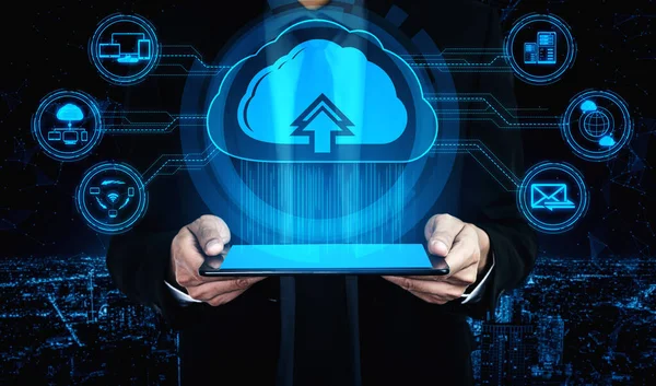 Cloud Computing Technologie Online Data Opslag Voor Zakelijke Netwerk Concept — Stockfoto