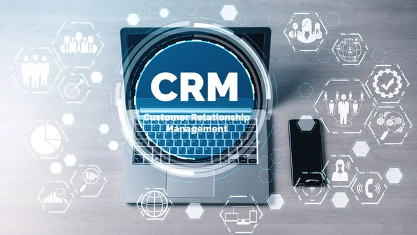 Crm Управління Відносинами Клієнтами Концепція Маркетингової Системи Продажів Бізнесу Представлена — стокове фото