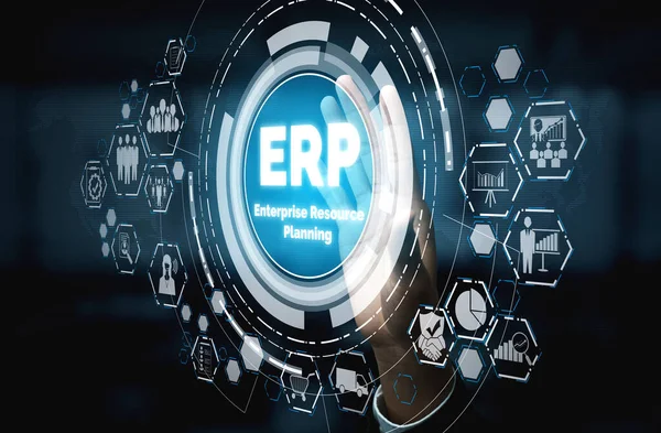 Enterprise Resource Management Erp Software System Business Resources Plan Presented — Foto de Stock