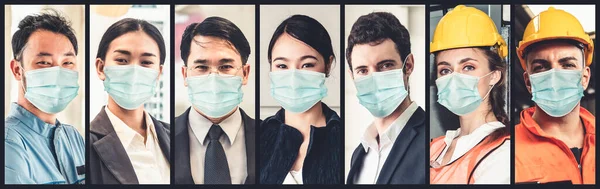 코로나 바이러스 Coronavirus 코로나 바이러스 Covid 로부터 보호되는 마스크를 사람들이 — 스톡 사진