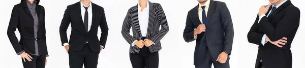 Närbild Människor Kostym Kropp Vit Bakgrund Formellt Slitage Business Wear — Stockfoto