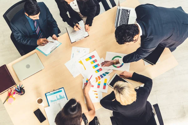 Reunión Del Grupo Gente Negocios Desde Vista Superior Oficina Profesión —  Fotos de Stock