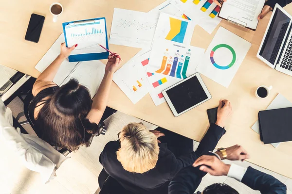 Reunión Del Grupo Gente Negocios Desde Vista Superior Oficina Profesión — Foto de Stock