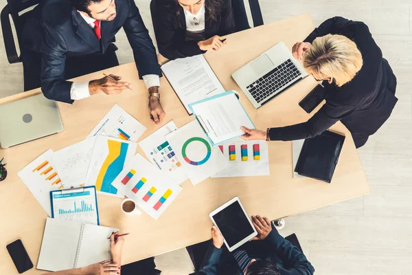 Reunión Del Grupo Gente Negocios Desde Vista Superior Oficina Profesión —  Fotos de Stock