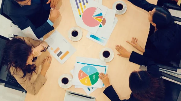 Reunión Del Grupo Gente Negocios Desde Vista Superior Oficina Profesión — Foto de Stock