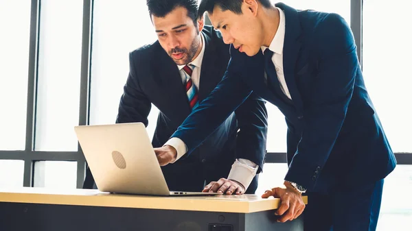 Two Business People Talk Project Strategy Office Meeting Room Businessman — Stock Photo, Image