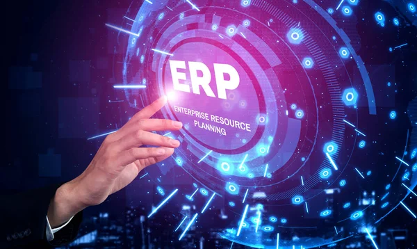 Enterprise Resource Management Erp Software System Business Resources Plan Presented — Foto de Stock