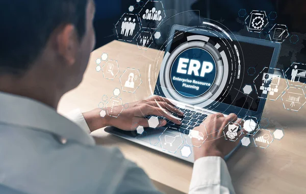 Enterprise Resource Management Erp Software System Business Resources Plan Présenté — Photo