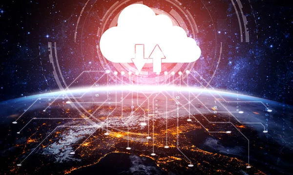 Technologie Cloud Computing Stockage Données Ligne Pour Concept Réseau Entreprise — Photo