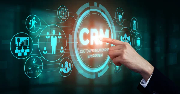 Crm Customer Relationship Management Business Sales Marketing System Concept Presented — Stock fotografie