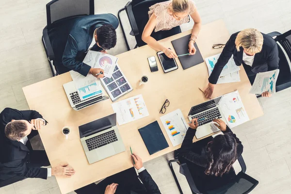 Reunión Del Grupo Gente Negocios Desde Vista Superior Oficina Profesión — Foto de Stock