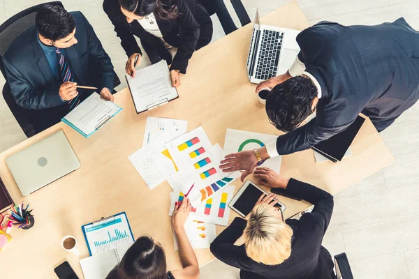 Business People Group Meeting Shot Top View Office Profession Businesswomen — Stock Photo, Image