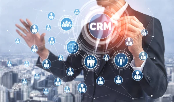 Crm Customer Relationship Management Business Sales Marketing System Concept Presented — Fotografia de Stock