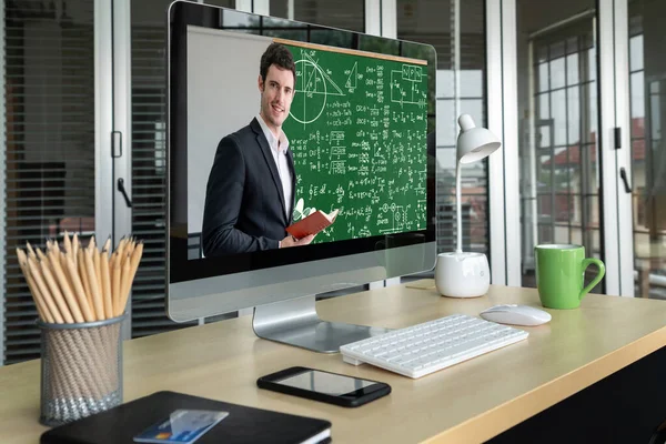 Learning Online Education Student University Concept Video Conference Call Technology — Stock Photo, Image