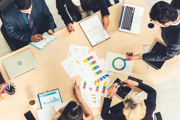 Reunión Del Grupo Gente Negocios Desde Vista Superior Oficina Profesión —  Fotos de Stock