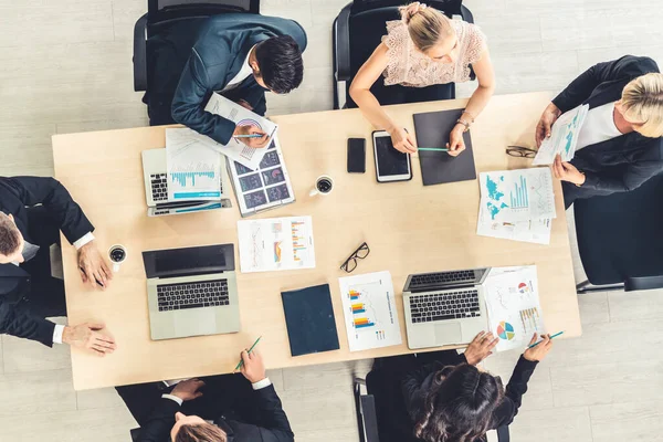 Reunión Del Grupo Gente Negocios Desde Vista Superior Oficina Profesión —  Fotos de Stock