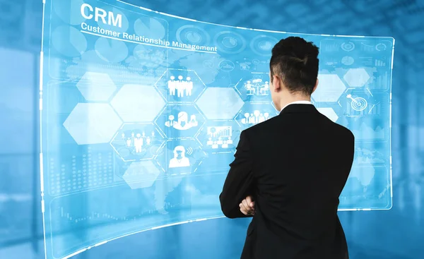 CRM Управління відносинами з клієнтами для концепції маркетингової системи продажів бізнесу — стокове фото
