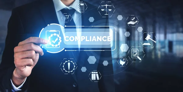 Compliance rule law and regulation graphic interface for business quality policy — Stock Photo, Image