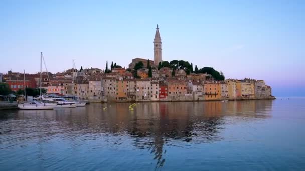 Rovinj, Hırvatistan - Güzel Şehir Skyline — Stok video