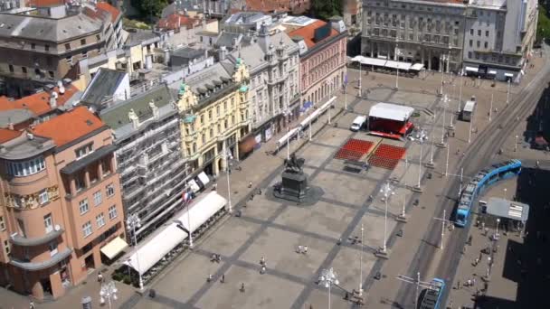 공중에서 본 Time Lapse Zagreb City Center, Croatia — 비디오