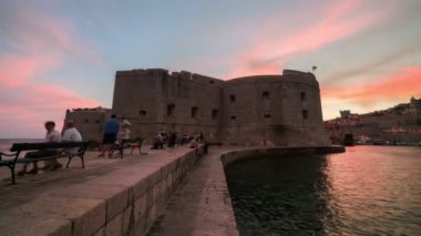 Hırvatistan 'ın Dubrovnik Eski Kenti Tarihi Duvarı.