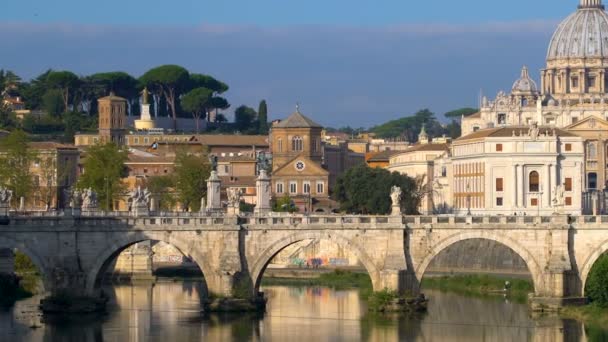 Rome Skyline met Sint-Pietersbasiliek van Vaticaan — Stockvideo
