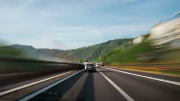 Time Lapse Driver POV Itálie Highway in Dolomite — Stock video