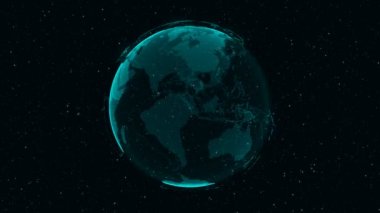 3D Dijital Dünya küresel ağ kavramını gösteriyor.