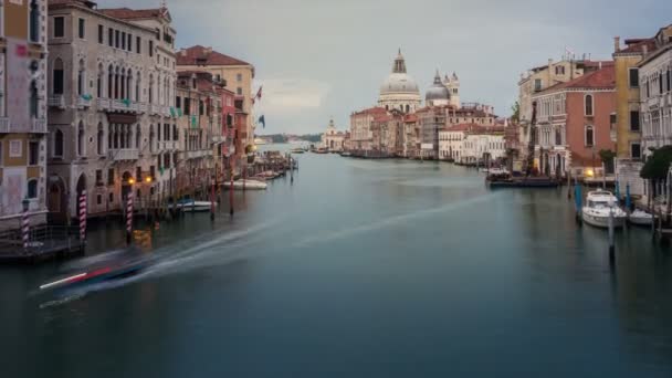 Upływ czasu w Wenecji Grand Canal Skyline we Włoszech — Wideo stockowe